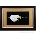 Wall Decorative MOP Eagle Head Shape Picture with Wooden Frame